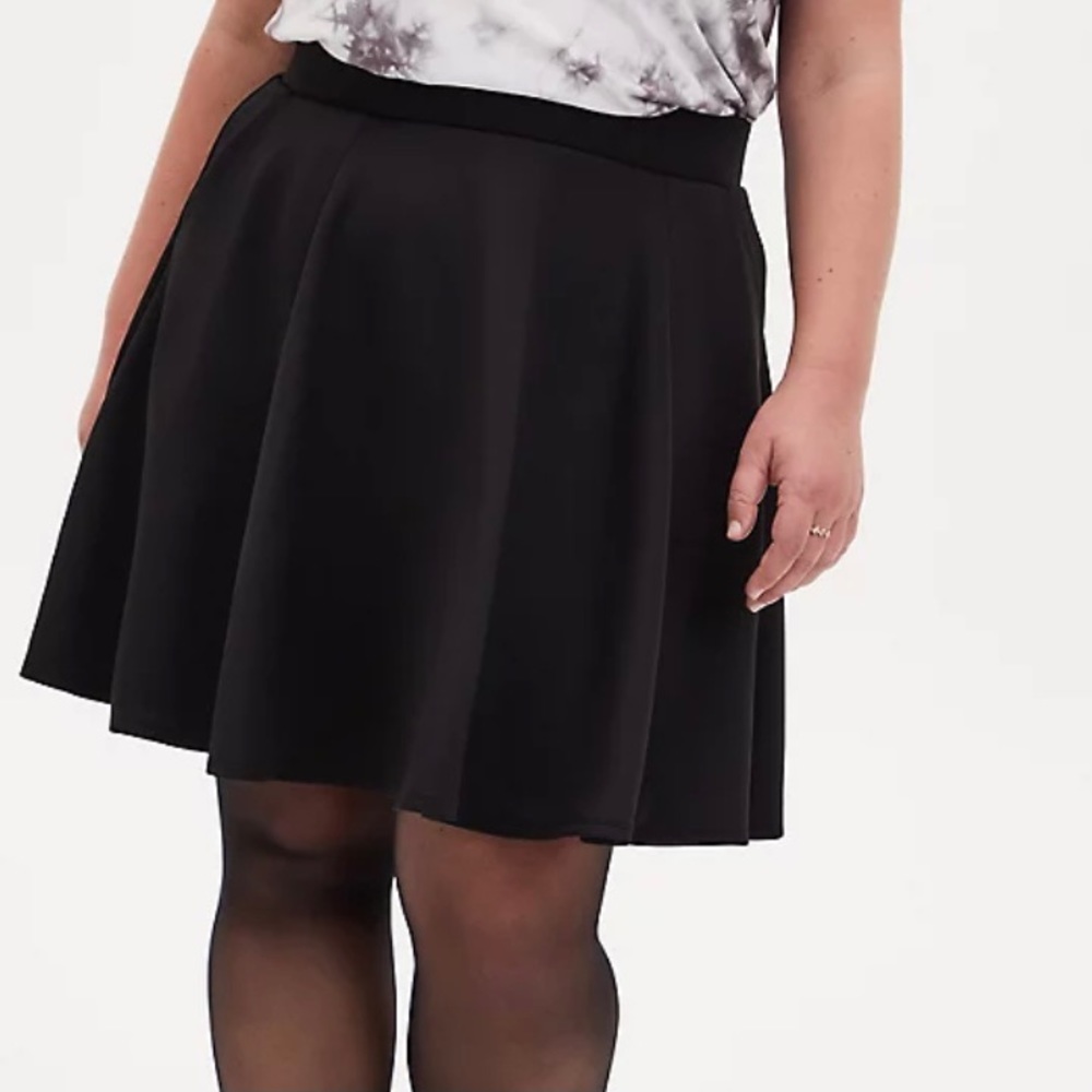 Torrid Black Scuba Knit Skater Skirt